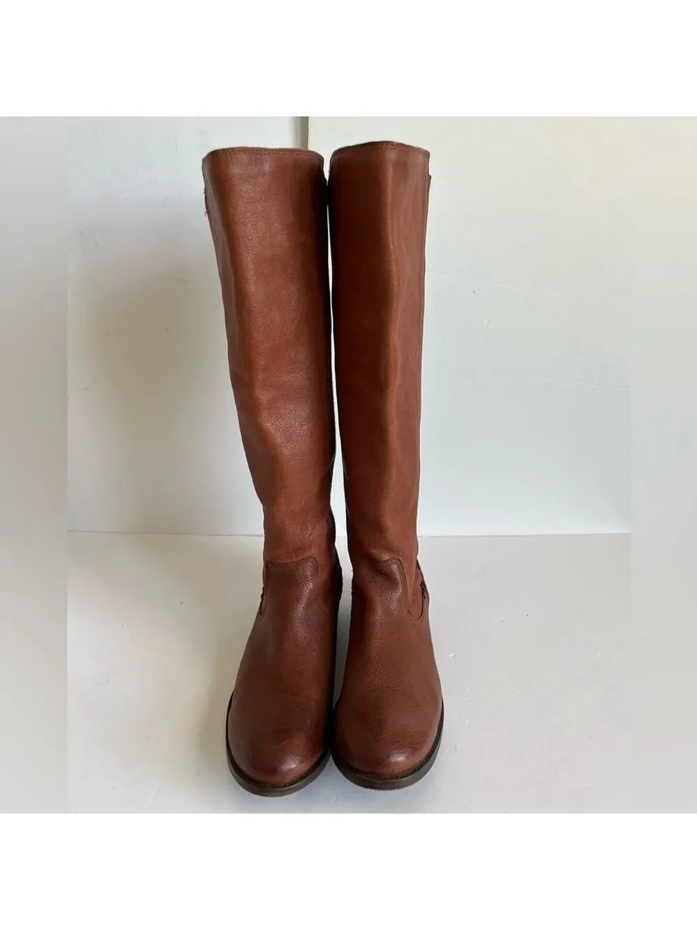 Frye Molly Gore Brown Tall Elastic Panel Riding Boots size 8.5B